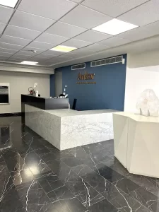 Recepción de la oficina en venta en el edificio Ankor en Villahermosa
